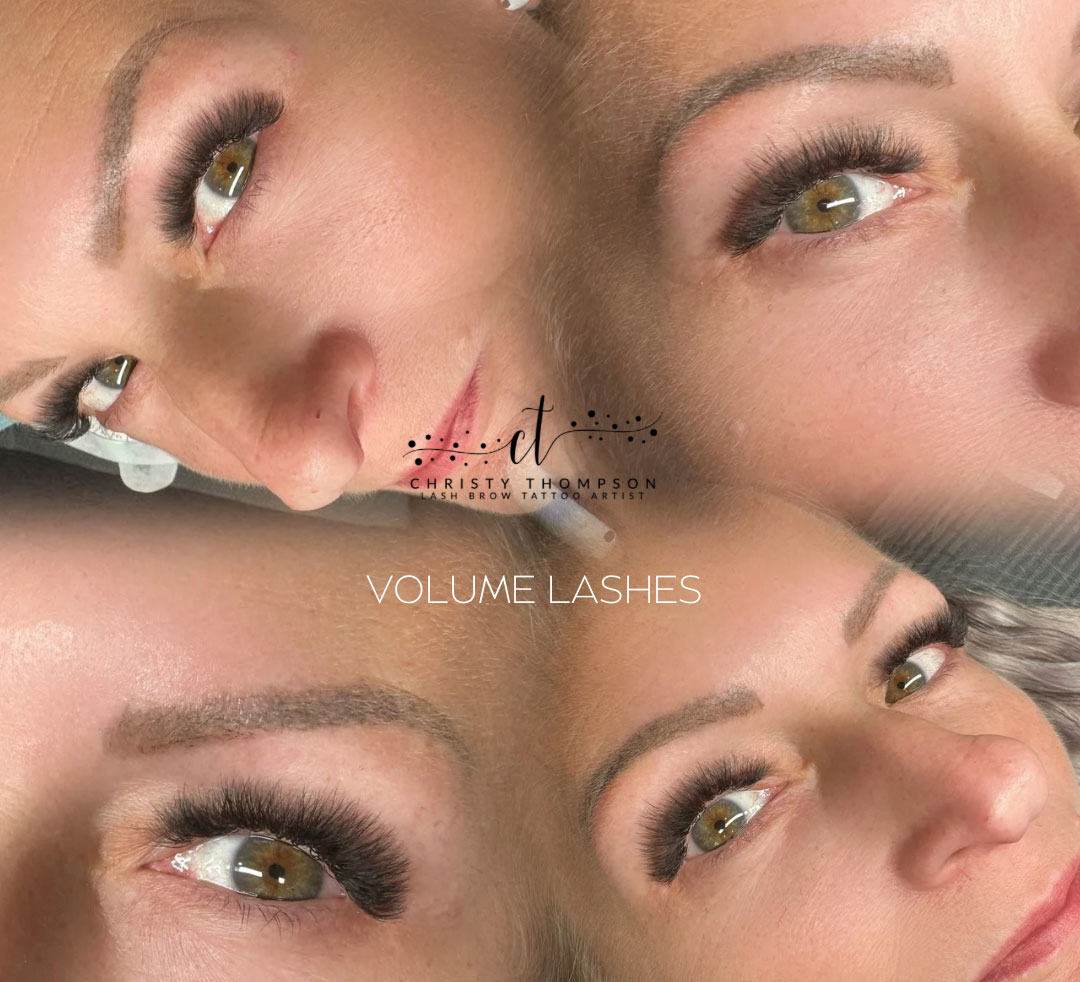 Beauty clients showing lash results for lash training services in Huntsville, AL