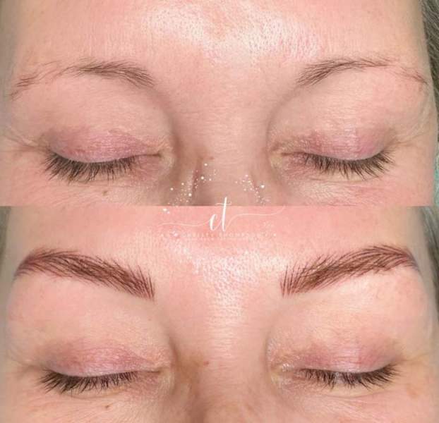 Powder Brows Before and After in Madison, Alabama Powder brows before and after result by EyelashYou in Madison Alabama